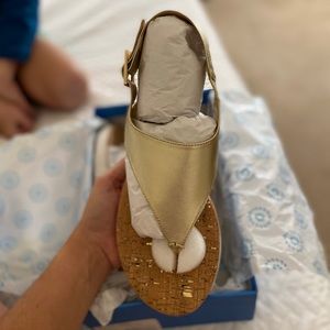 Jack Rogers gold sandals